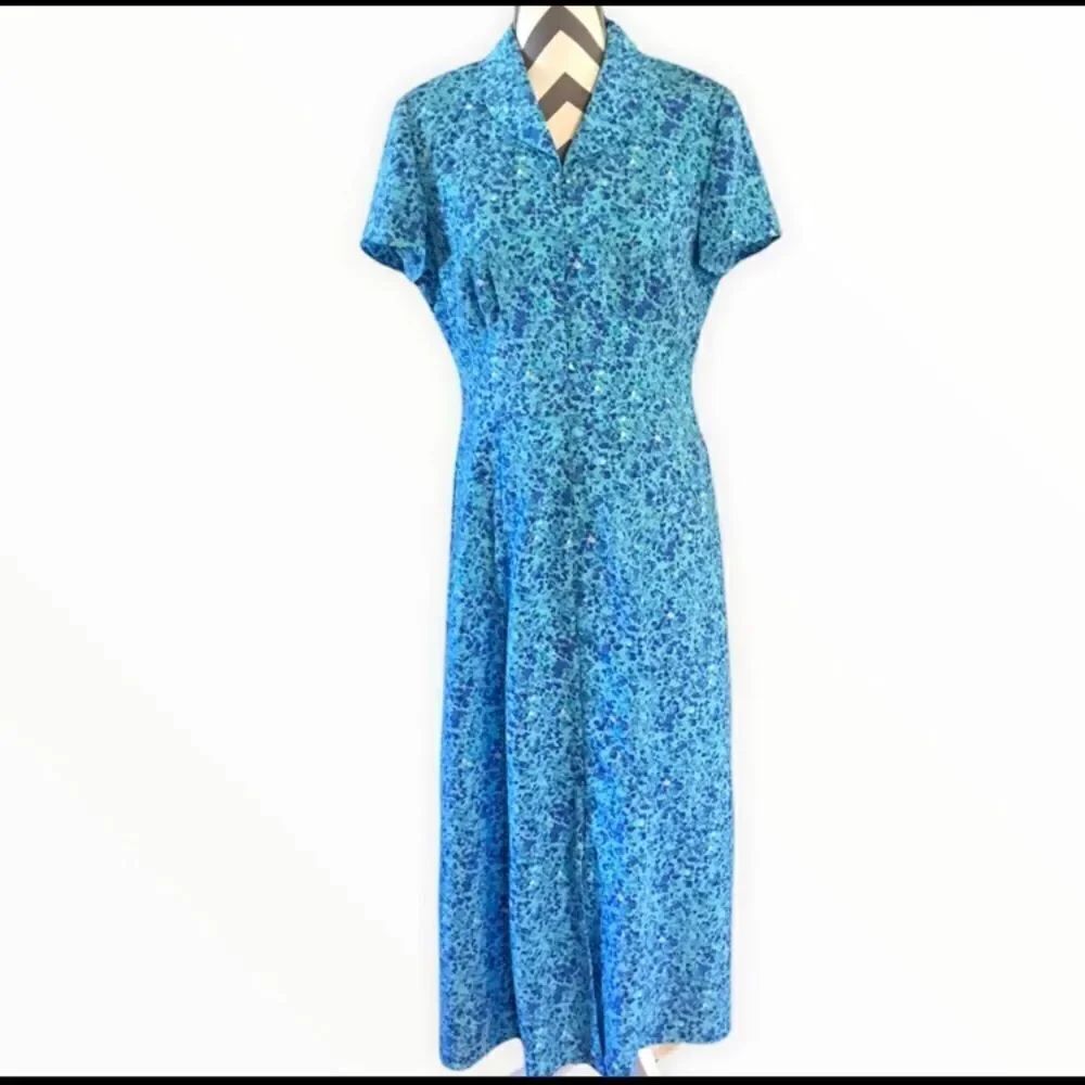 Vintage Miss Dorby Maxi Size 8 Blue Dress